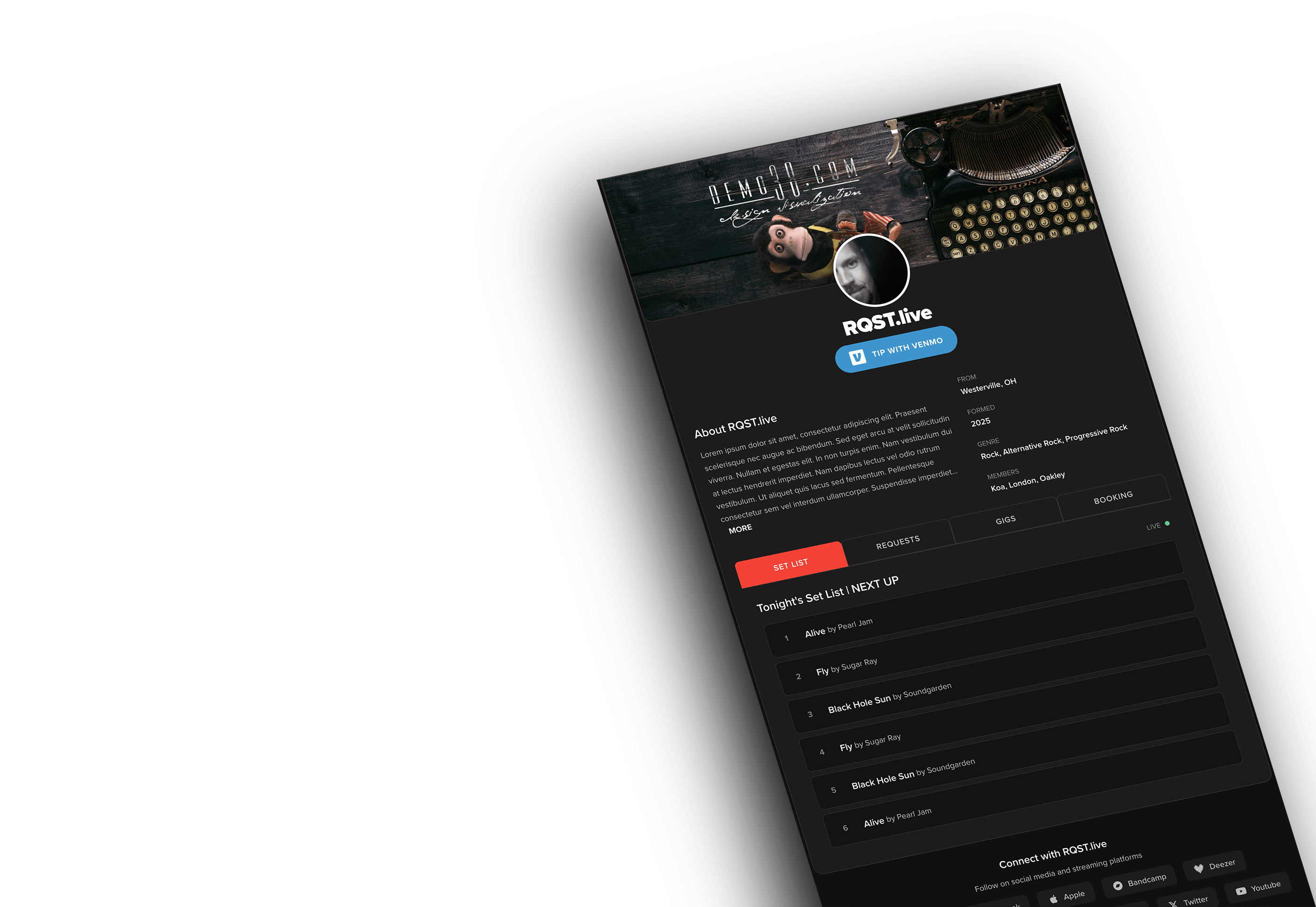 RQST Backstage interface layer 1